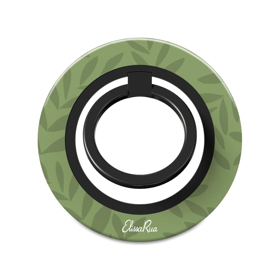Olive Green Leaf – Magnetic Ring Holder
