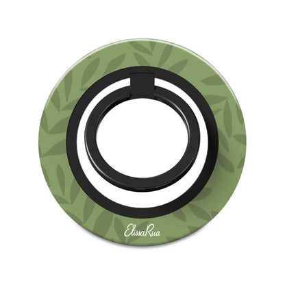 Olive Green Leaf – Magnetic Ring Holder