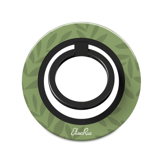 Olive Green Leaf – Magnetic Ring Holder