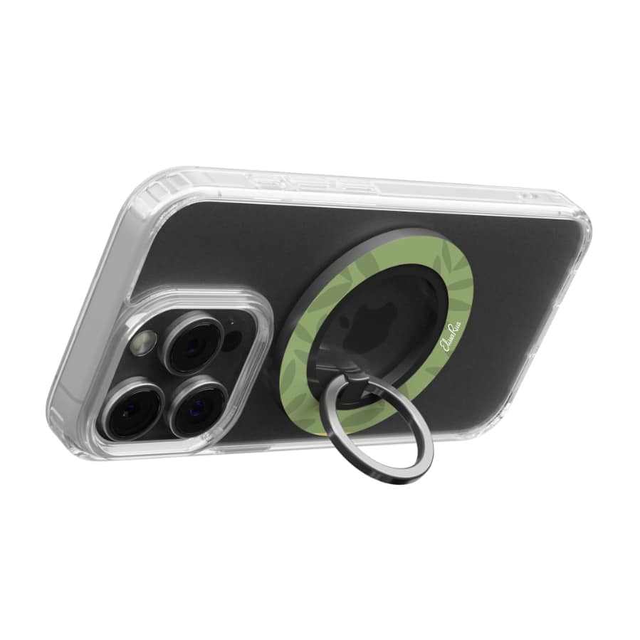Olive Green Leaf – Magnetic Ring Holder