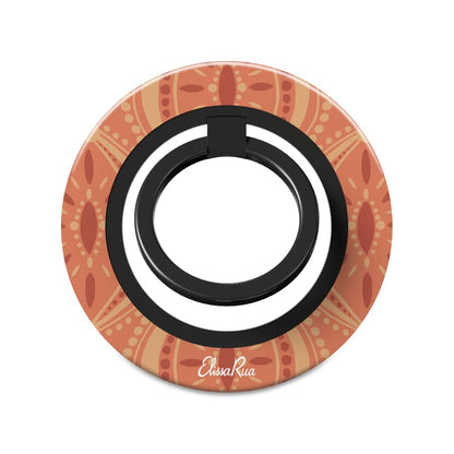 Boho Orange Geometric Pattern – Magnetic Ring Holder