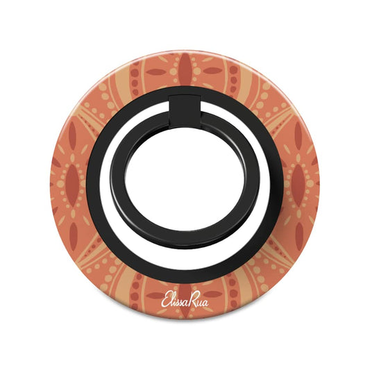 Boho Orange Geometric Pattern – Magnetic Ring Holder