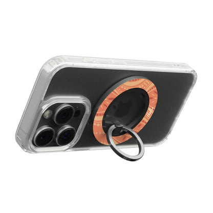 Boho Orange Geometric Pattern – Magnetic Ring Holder