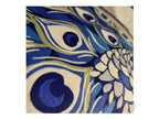 Detailed peacock illustration on designer velvet cushion cover