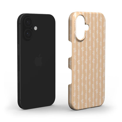 Layered view of the Vintage Stripe Snap phone case, highlighting the thin protective construction and understated pattern.