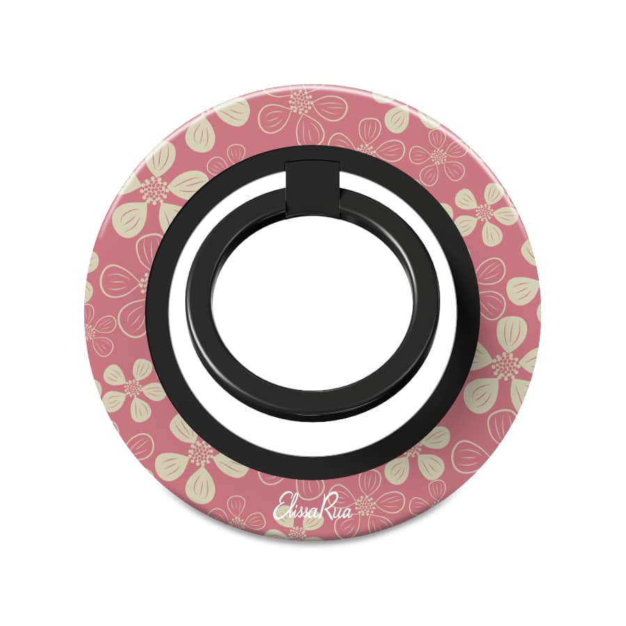 Pink Floral Abstract – Magnetic Ring Holder