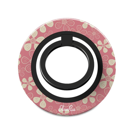 Pink Floral Abstract – Magnetic Ring Holder