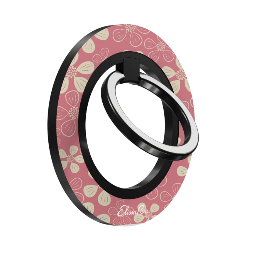 Pink Floral Abstract – Magnetic Ring Holder