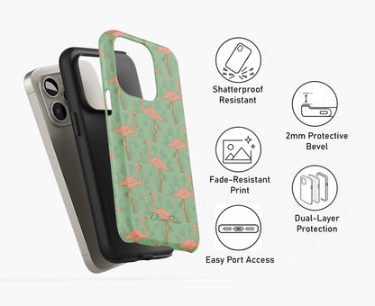 Pink Flamingo Abstract – Tough Phone Case | Elissa Rua