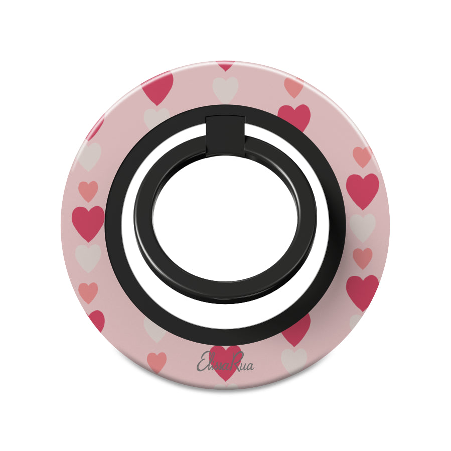 Pink Heart Stripe – Magnetic Ring Holder