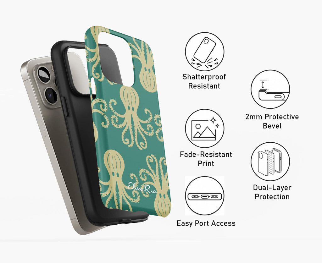 Octopus Tough Phone Case in Pink