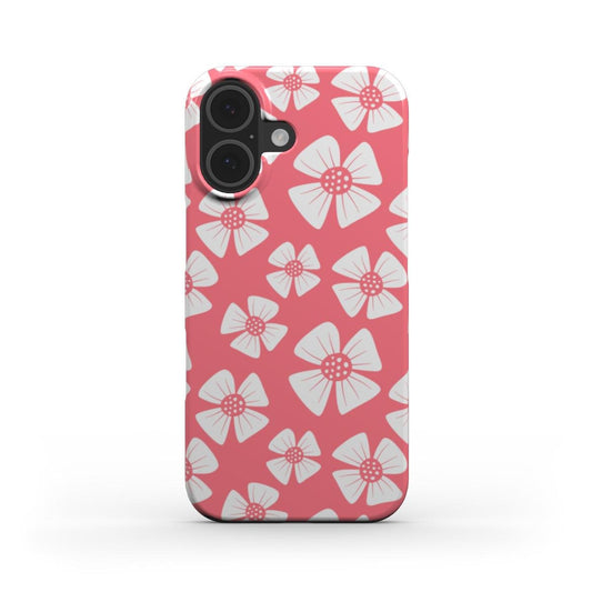 Pink Petal snap phone case with bold floral pattern – front view