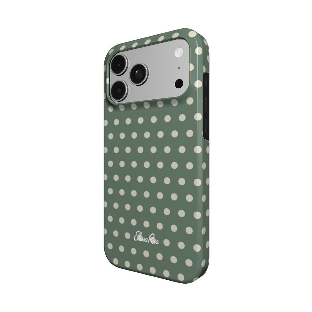 Coque de téléphone résistante – Pois vert sauge | Elissa Rua