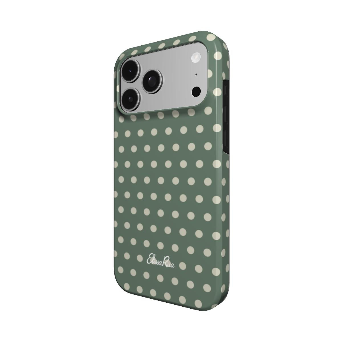 Sage Green Polka Dot – Tough Phone Case | Elissa Rua
