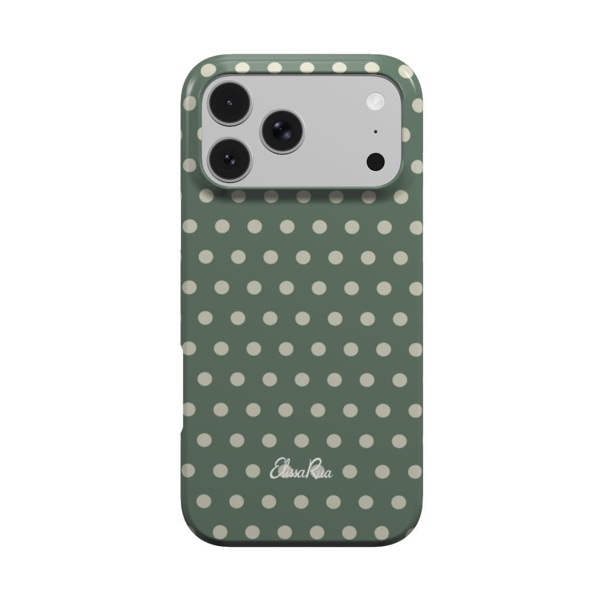 Coque de téléphone résistante – Pois vert sauge | Elissa Rua