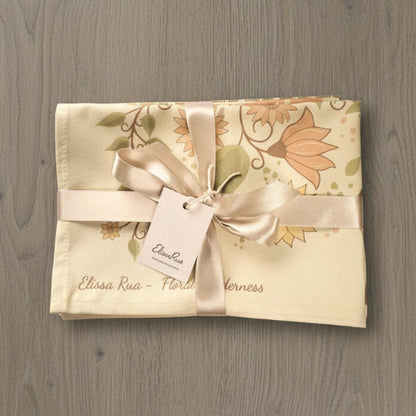 Printed Tea Towel Set – Floral Wilderness Design | Artistic Kitchen Towels (Set of 3)