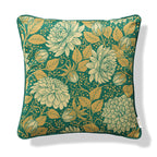 Teal dahlia artwork designer velvet cushion cover, luxury statement cushion, size 45x45cm