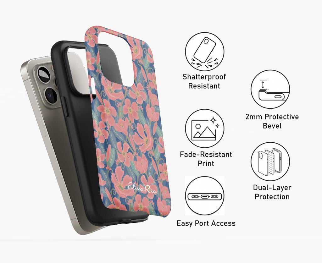 Oleader Floral Tough Phone Case