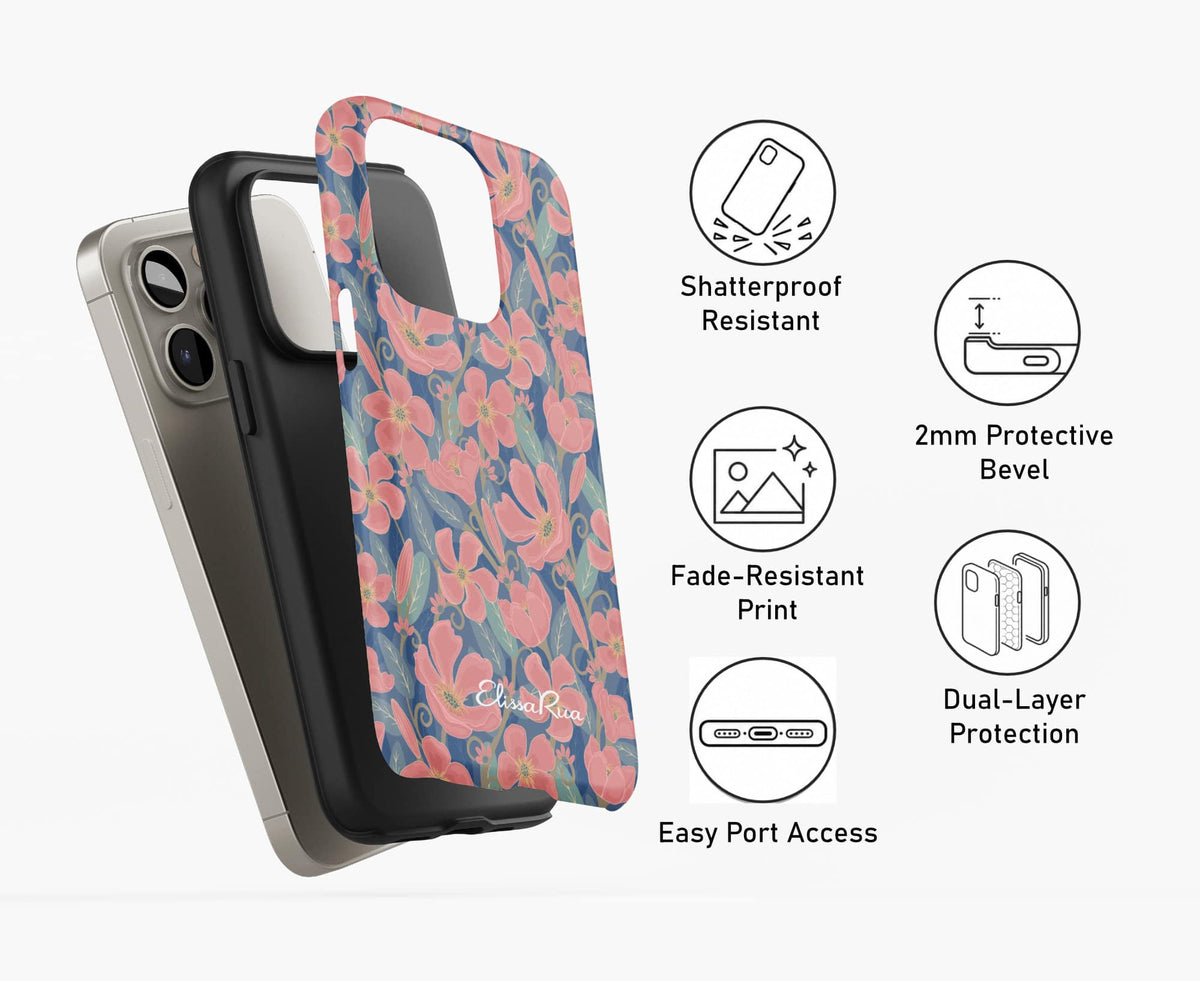 Oleader Floral Tough Phone Case
