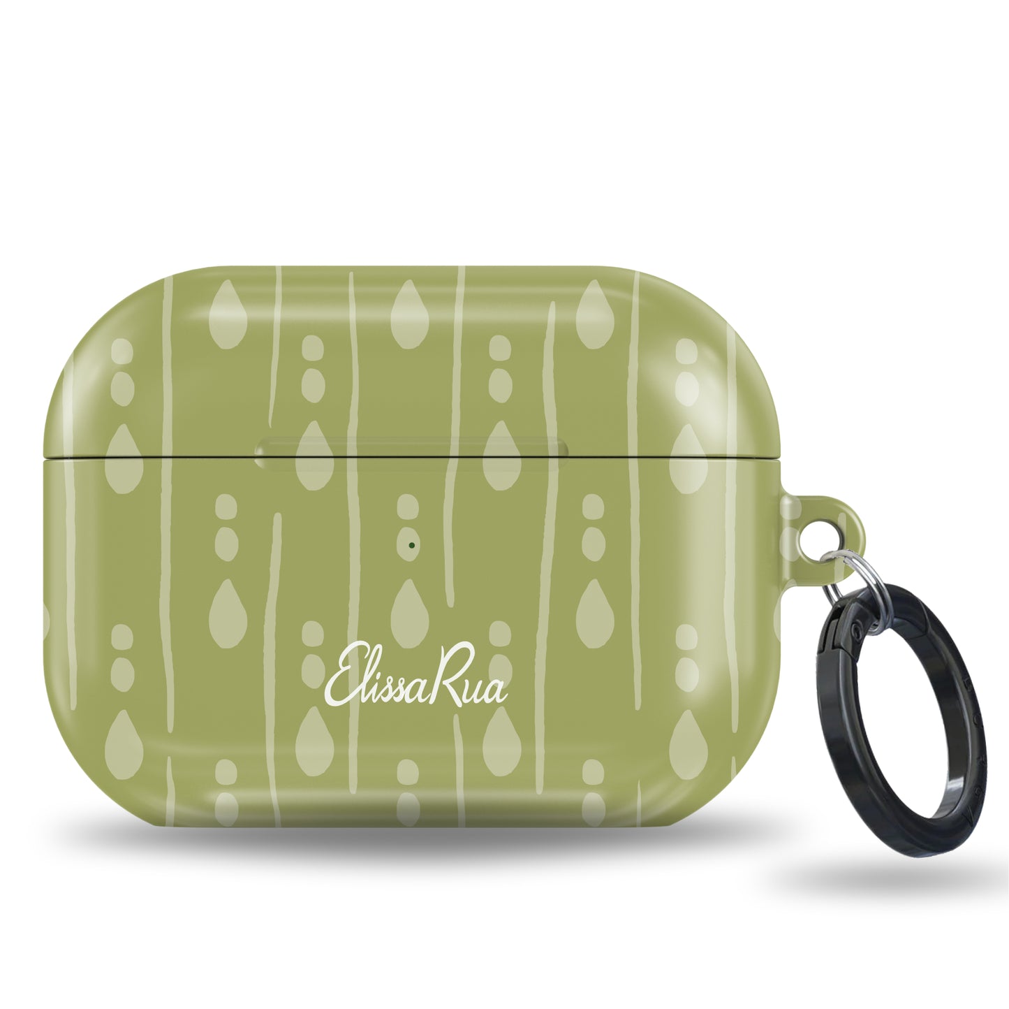 Minimalist AirPods case with repeating water drop pattern