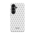 White Polka Dots magnetic tough phone case – front view