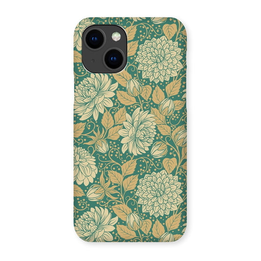 Vintage Floral Dahlia Snap Phone Case - Teal
