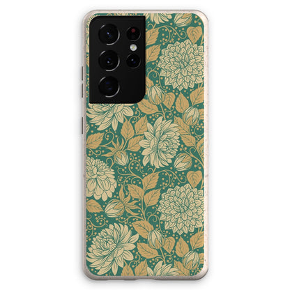 Vintage Floral Dahlia Eco Phone Case - Teal